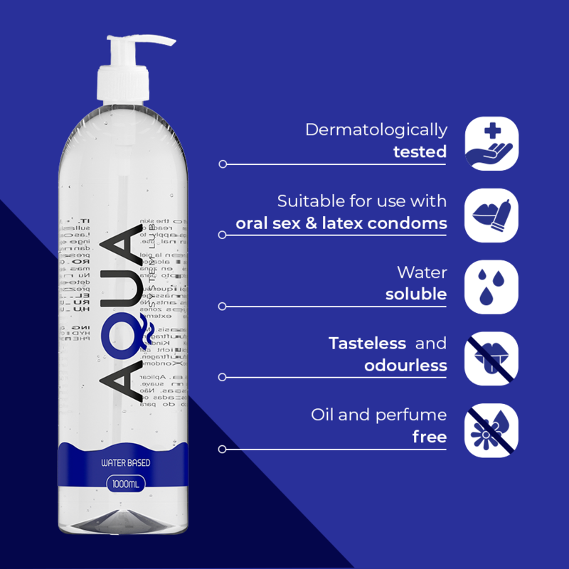 AQUA «Waterbased Lubricant» 1000ml wasserbasiertes Gleitgel für natürliche Intim-Momente