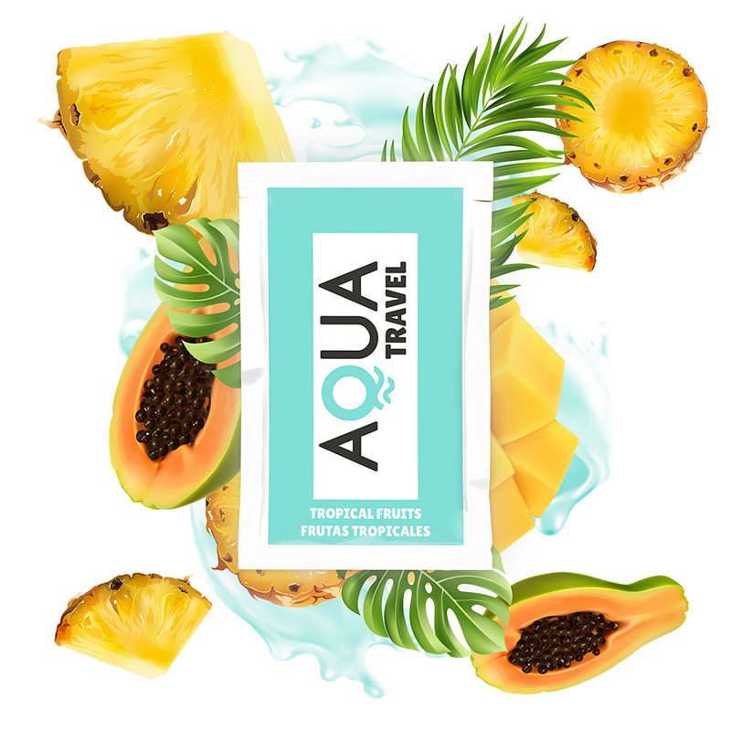 AQUA «Travel» Tropical Fruits, 6ml wasserbasiertes Gleitgel mit Geschmack für Oralverkehr