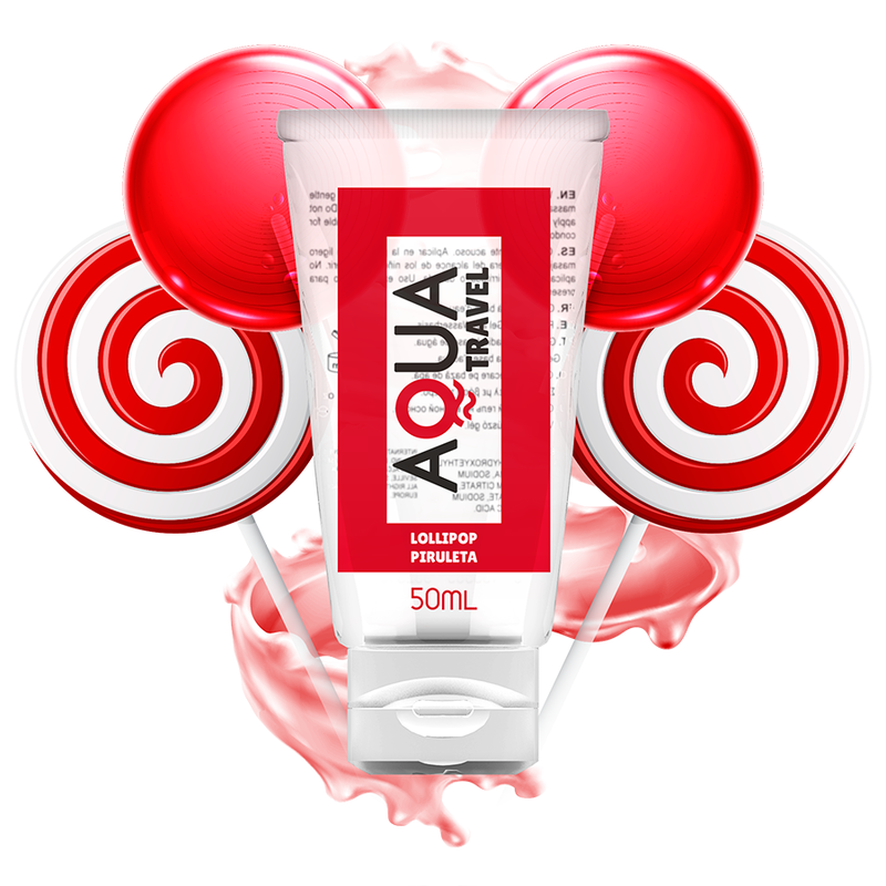 AQUA «Travel» Lollipop, 50ml wasserbasiertes Gleitgel mit Geschmack für Oralverkehr