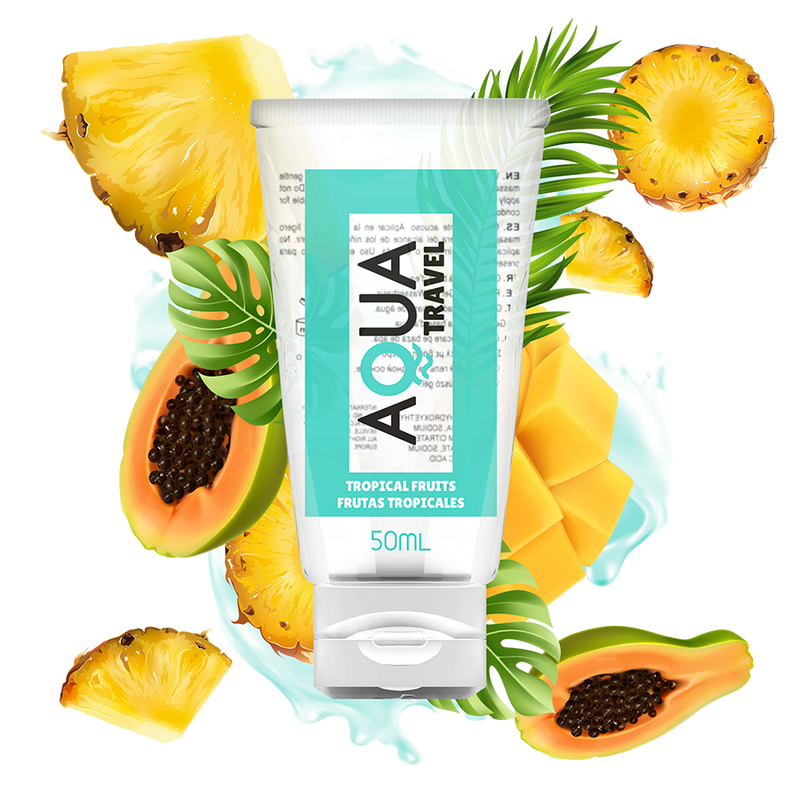 AQUA «Travel» Tropical Fruits, 50ml wasserbasiertes Gleitgel mit Geschmack für Oralverkehr