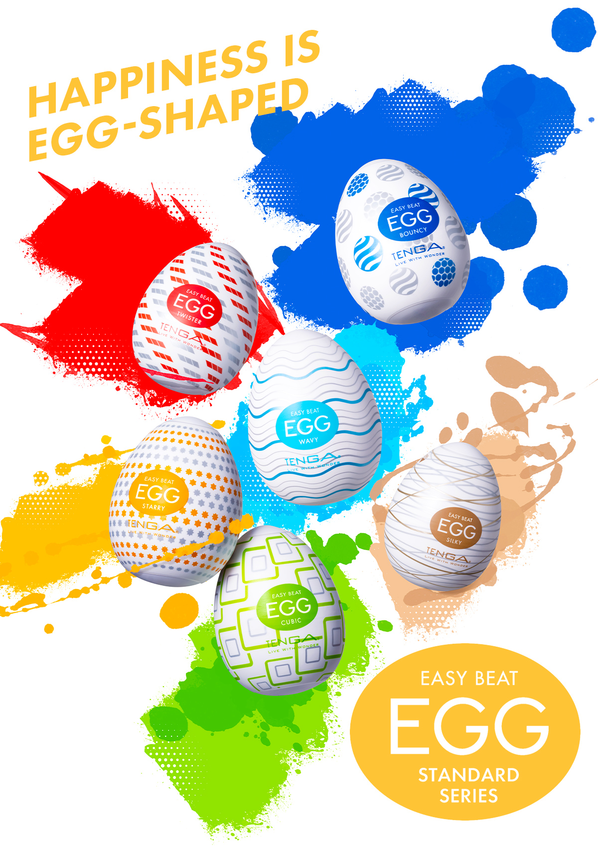Tenga Egg Mixpack «Variety Package» Einmal-Masturbatoren mit stimulierender Struktur, 6 Stück