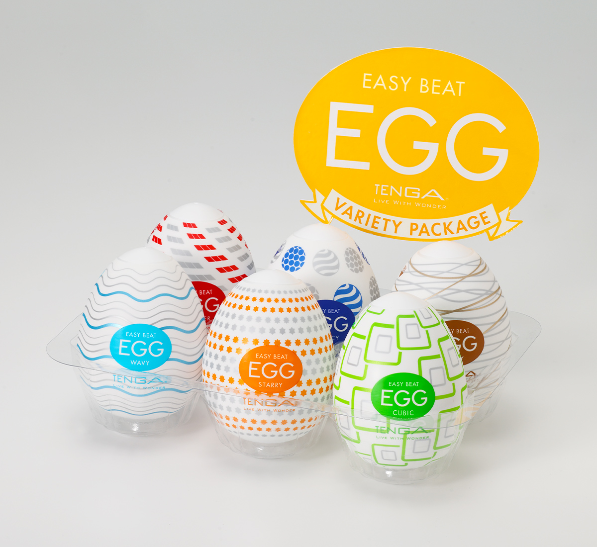 Tenga Egg Mixpack «Variety Package» Einmal-Masturbatoren mit stimulierender Struktur, 6 Stück
