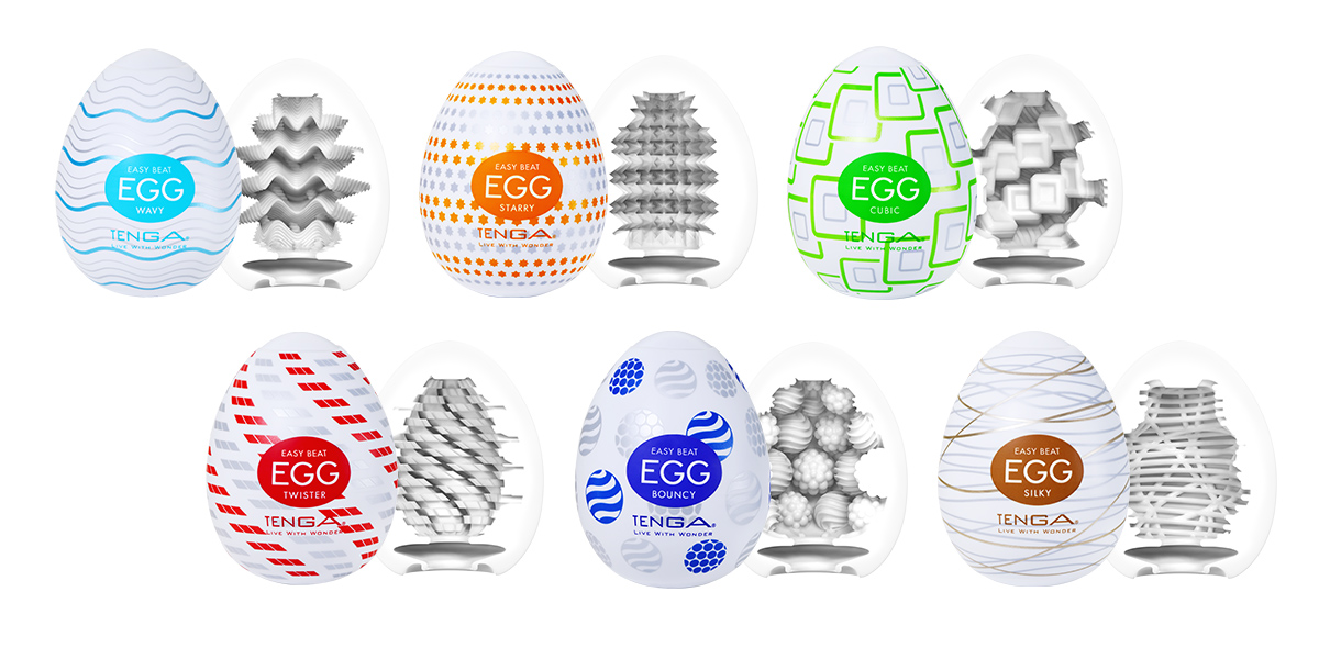 Tenga Egg Mixpack «Variety Package» Einmal-Masturbatoren mit stimulierender Struktur, 6 Stück