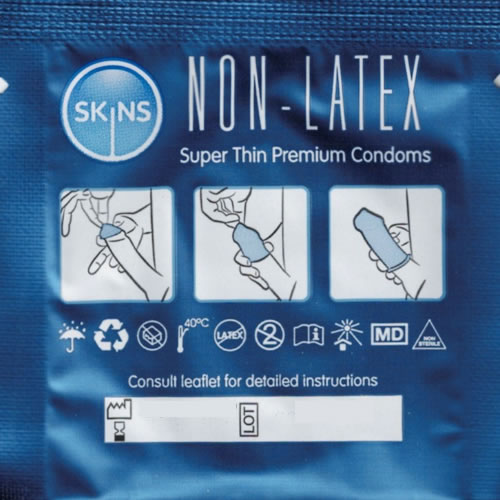 Skins «Non-Latex» 8 angenehme Kondome aus hypoallergenem und latexfreiem Material (3)