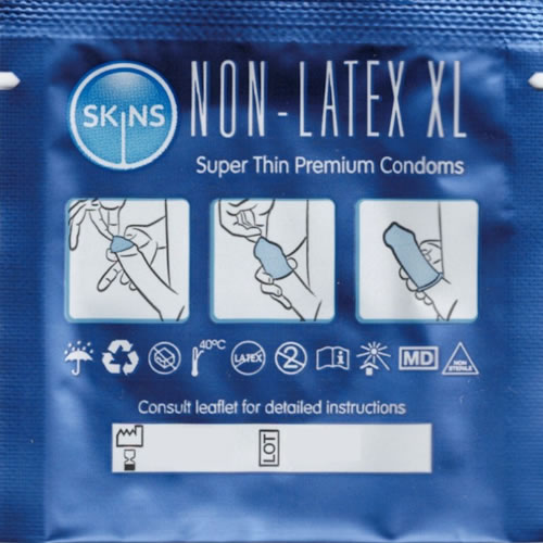 Skins «Non-Latex XL» 4 extra große Kondome aus hypoallergenem und latexfreiem Material (2)