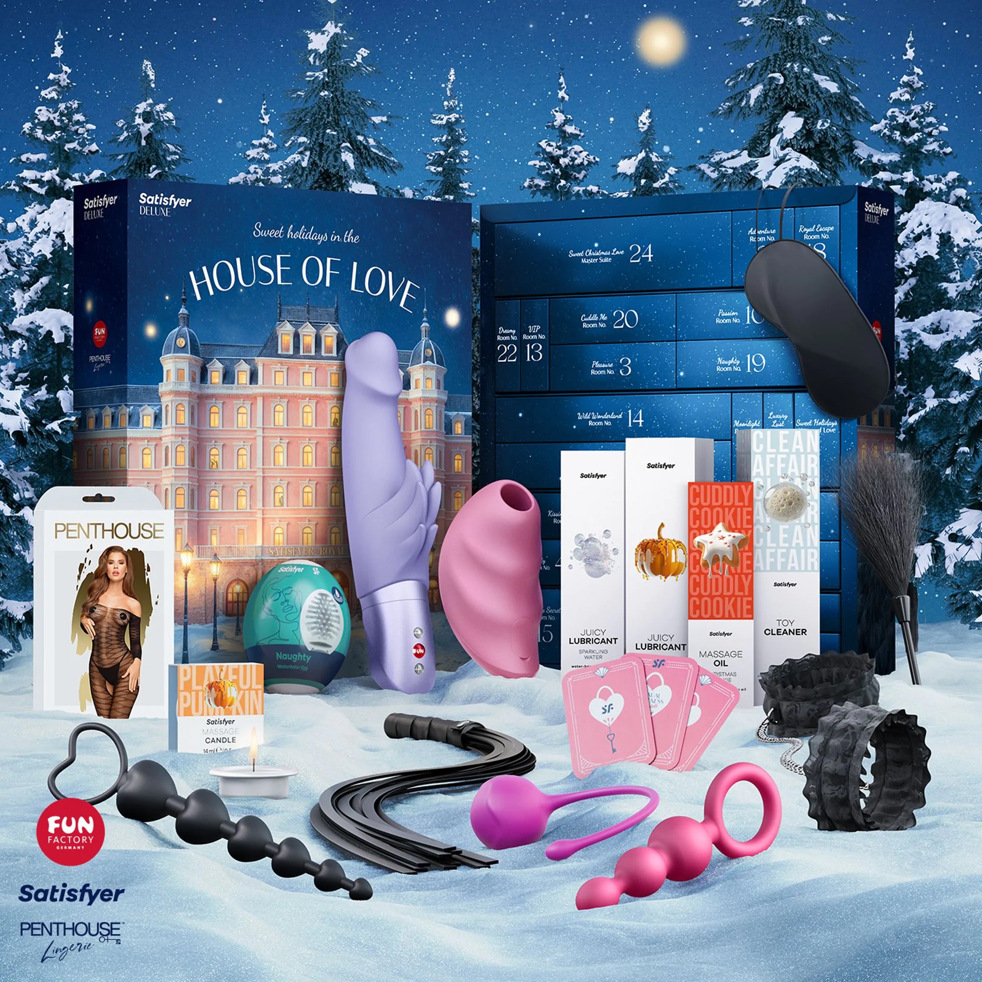Satisfyer Deluxe Erotik Adventskalender «House of Love» erotischer Weihnachtskalender mit 24 hochwertigen Geschenken