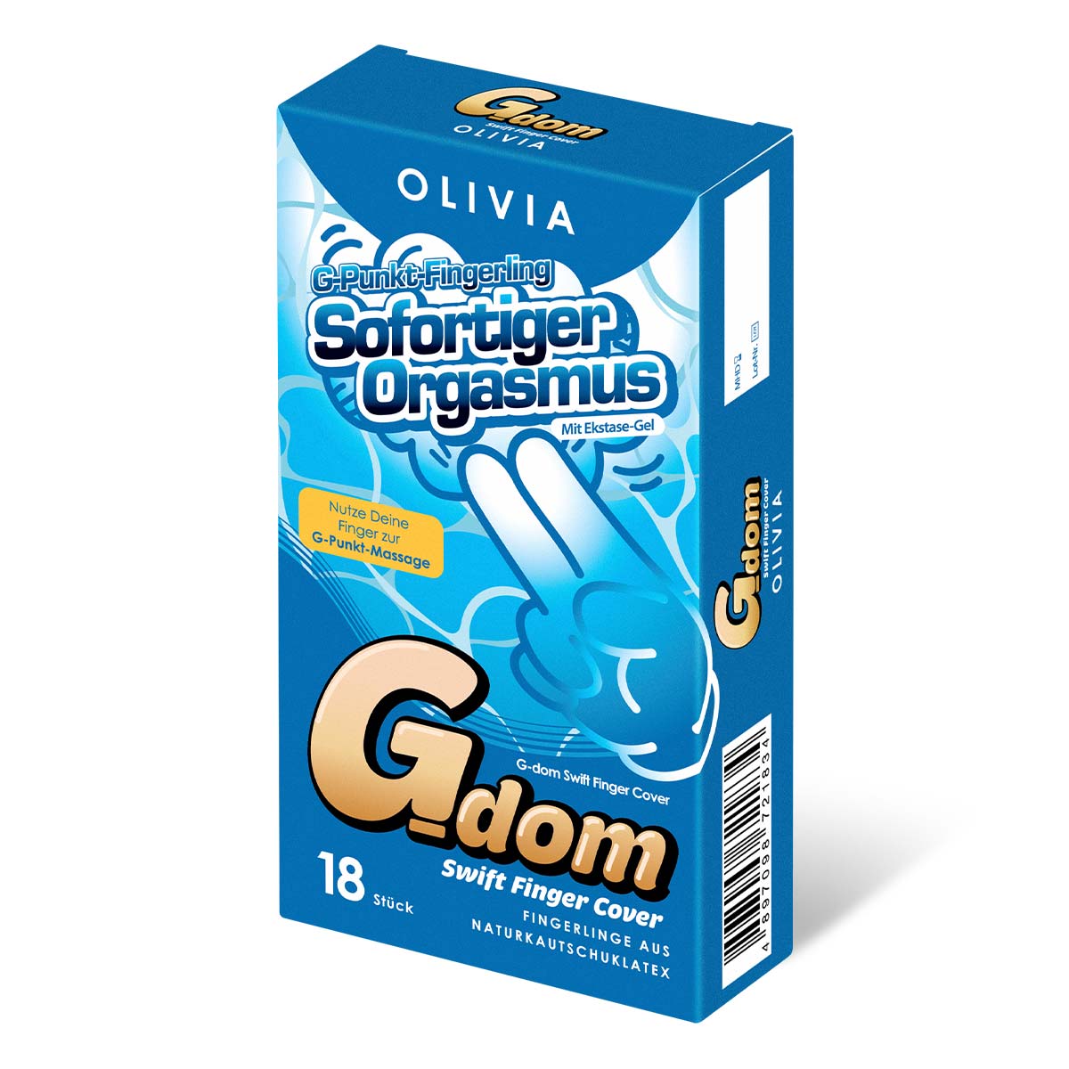 Olivia «G Dom Swift» 18 Fingerkondome mit Ekstase-Gel