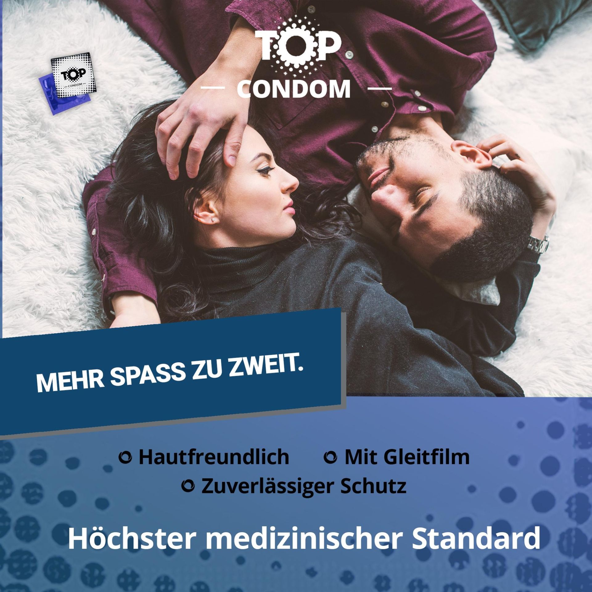 TOP «Azur Dream» Extra Wet, 40 extrafeuchte Kondome für spontane Intimität