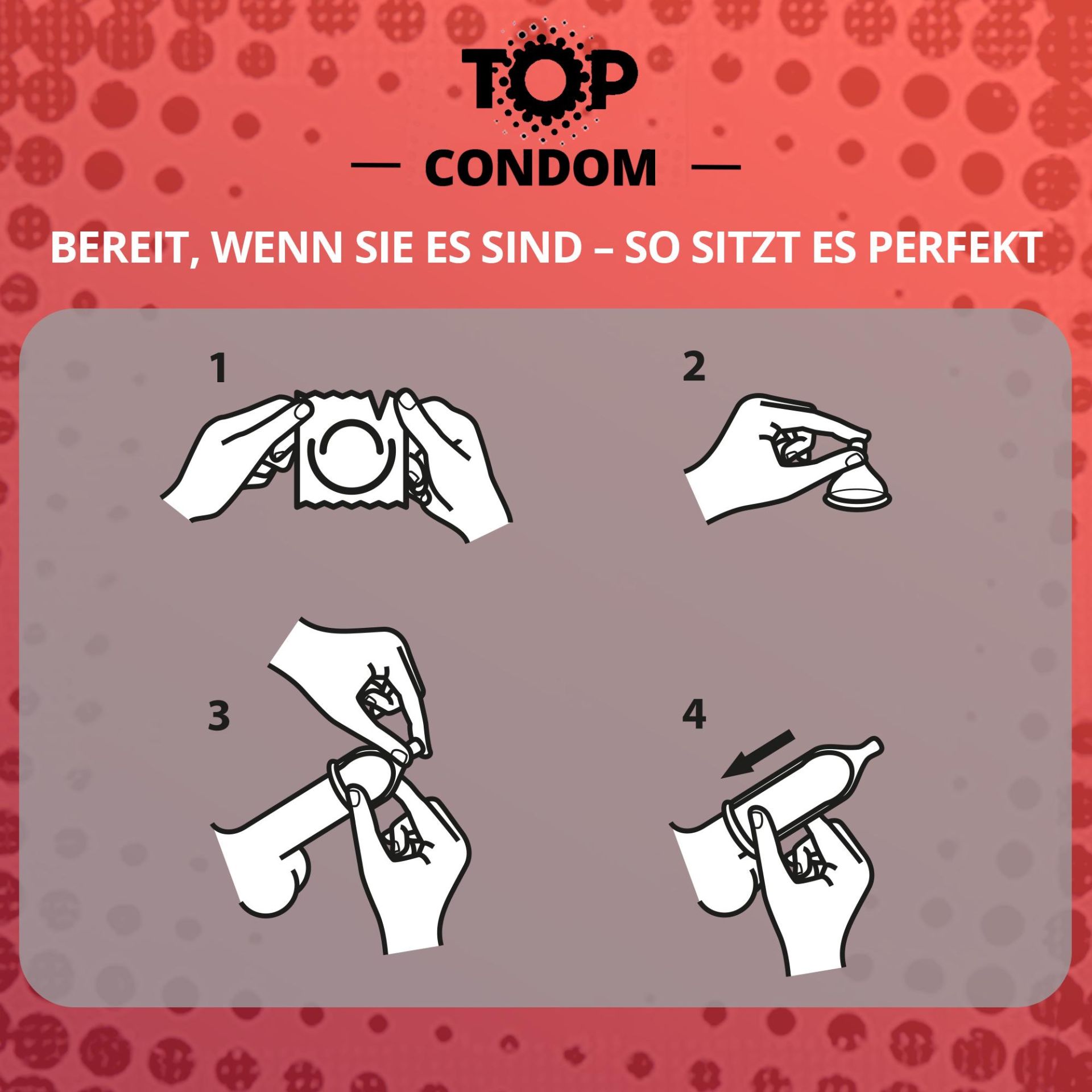 TOP «Berry Exciting» Red Strawberry, 50 rote Kondome mit Erdbeergeschmack