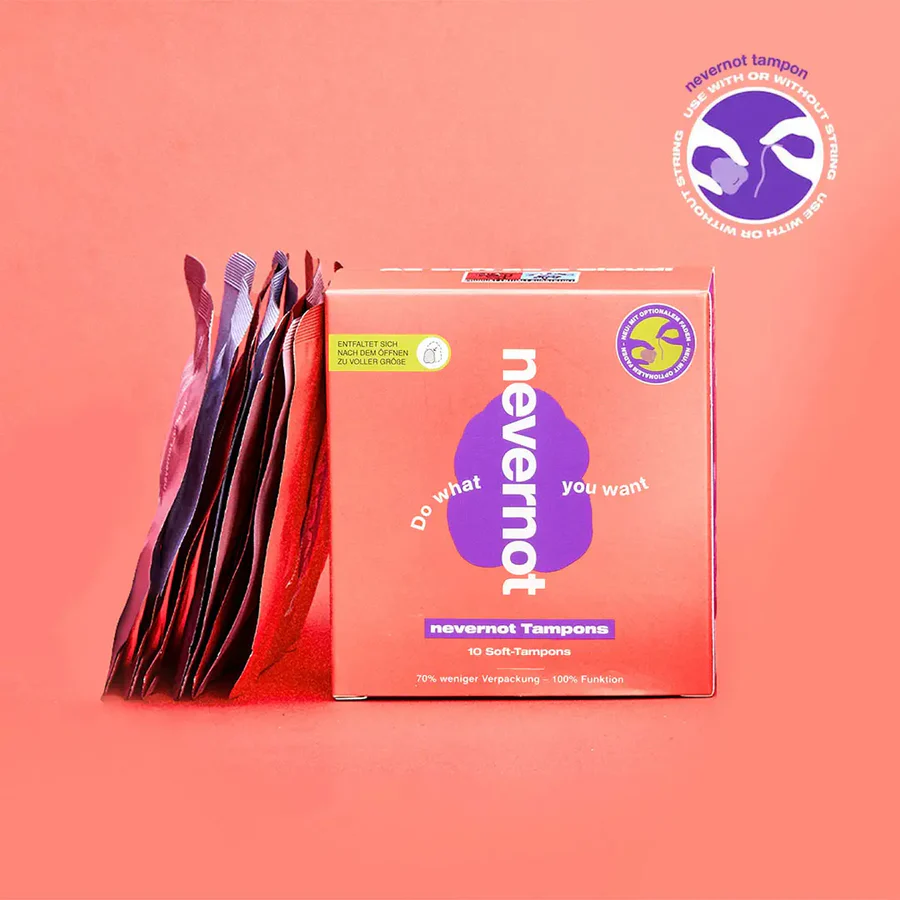 Nevernot «Soft-Tampons» 10 Stück, aus super weichem Schaumstoff, mit optionalem Faden
