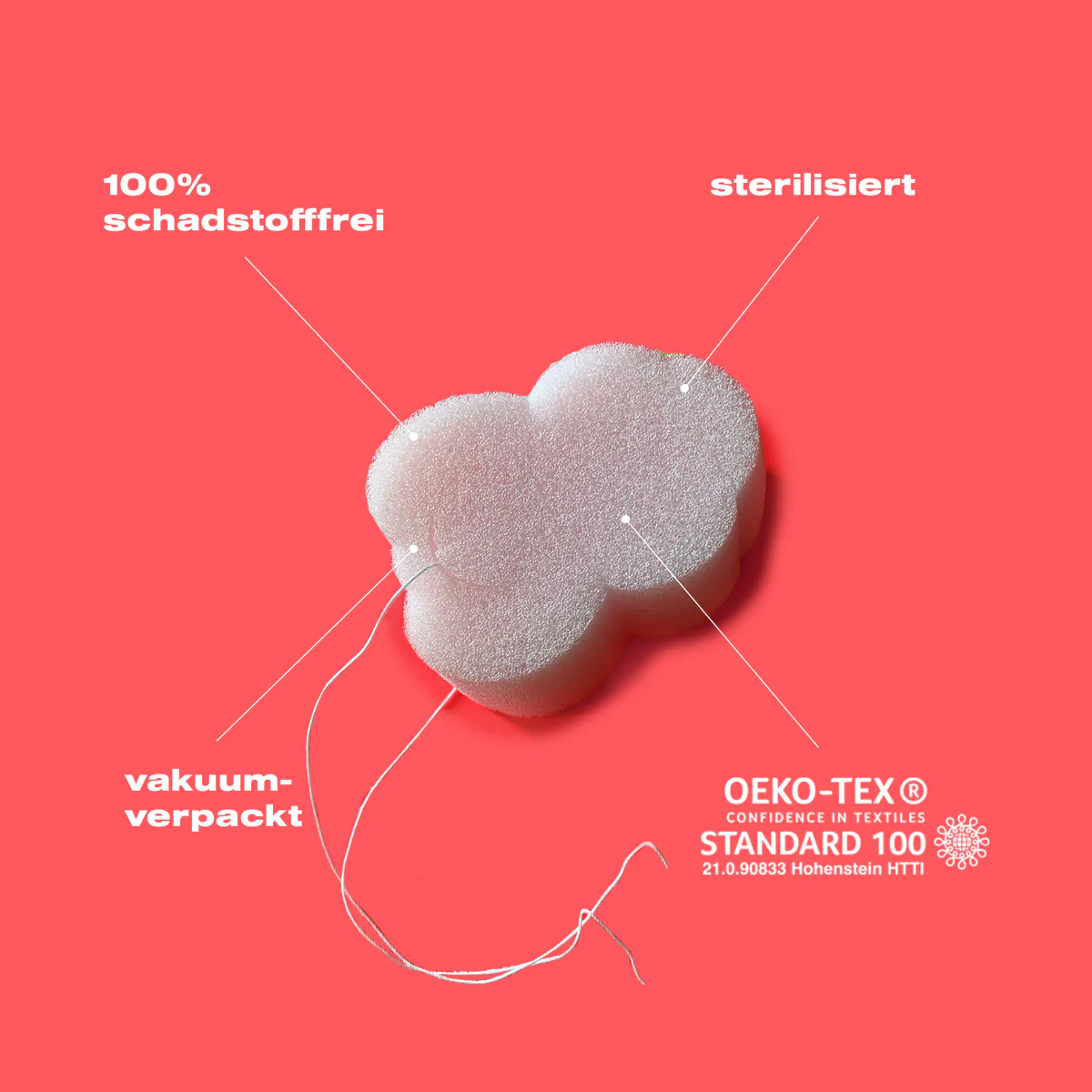 Nevernot «Soft-Tampons» 10 Stück, aus super weichem Schaumstoff, mit optionalem Faden