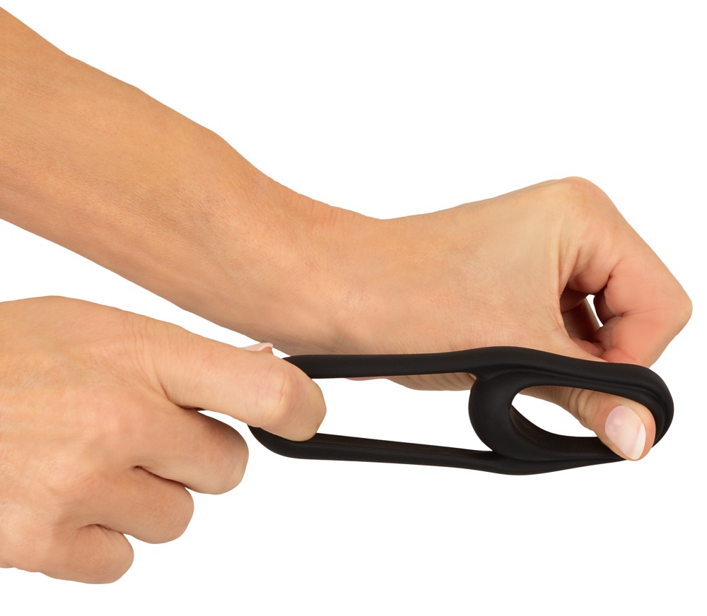 Erecto Liquid Silicone «Cock & Ball Ring 2» seidig-weicher Penis- und Hodenring für ein aufregendes Tragegefühl