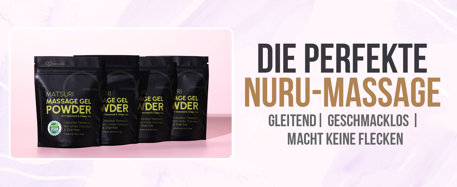 EROTICGEL «Nuru Massage Gel Powder - MATSURI Edition» 50g japanisches Massagegel-Pulver mit Grünem Tee und Algen-Extrakt (11)