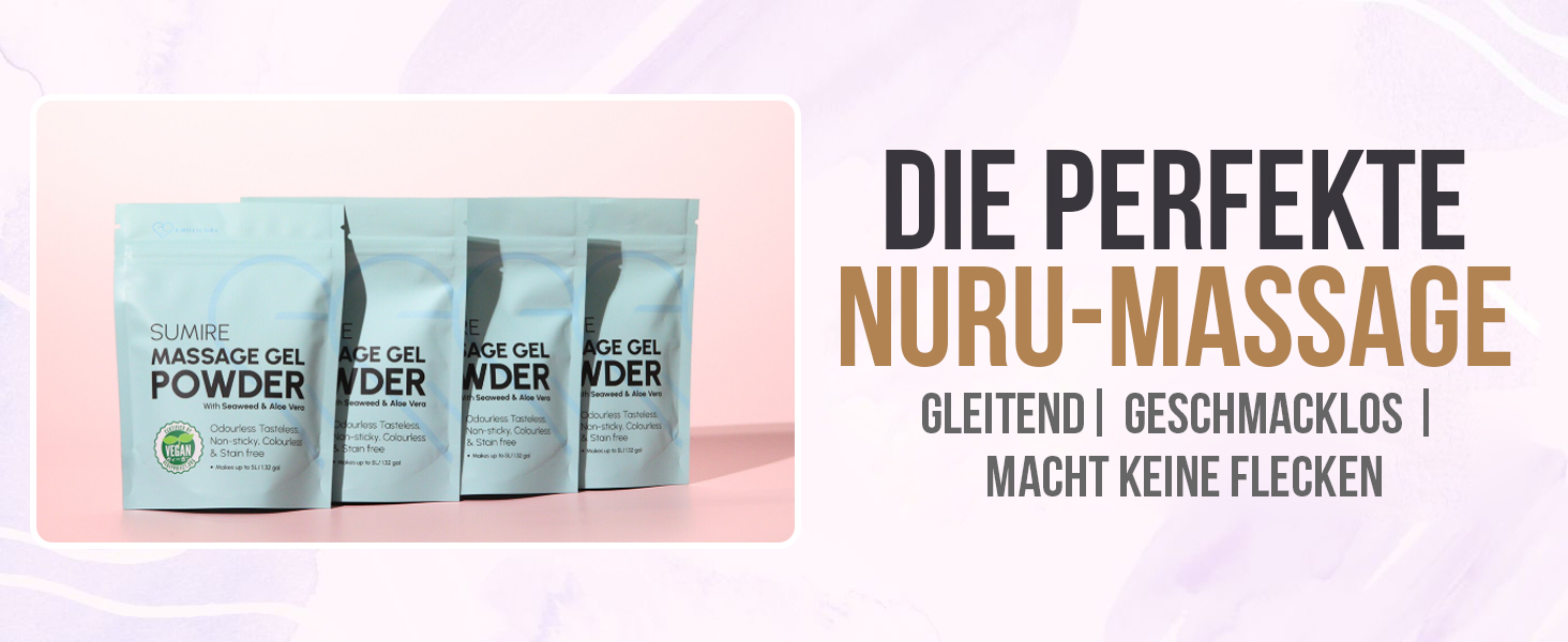EROTICGEL «Nuru Massage Gel Powder - SUMIRE Edition» 50g japanisches Massagegel-Pulver mit Aloe Vera und Nori Algen (11)