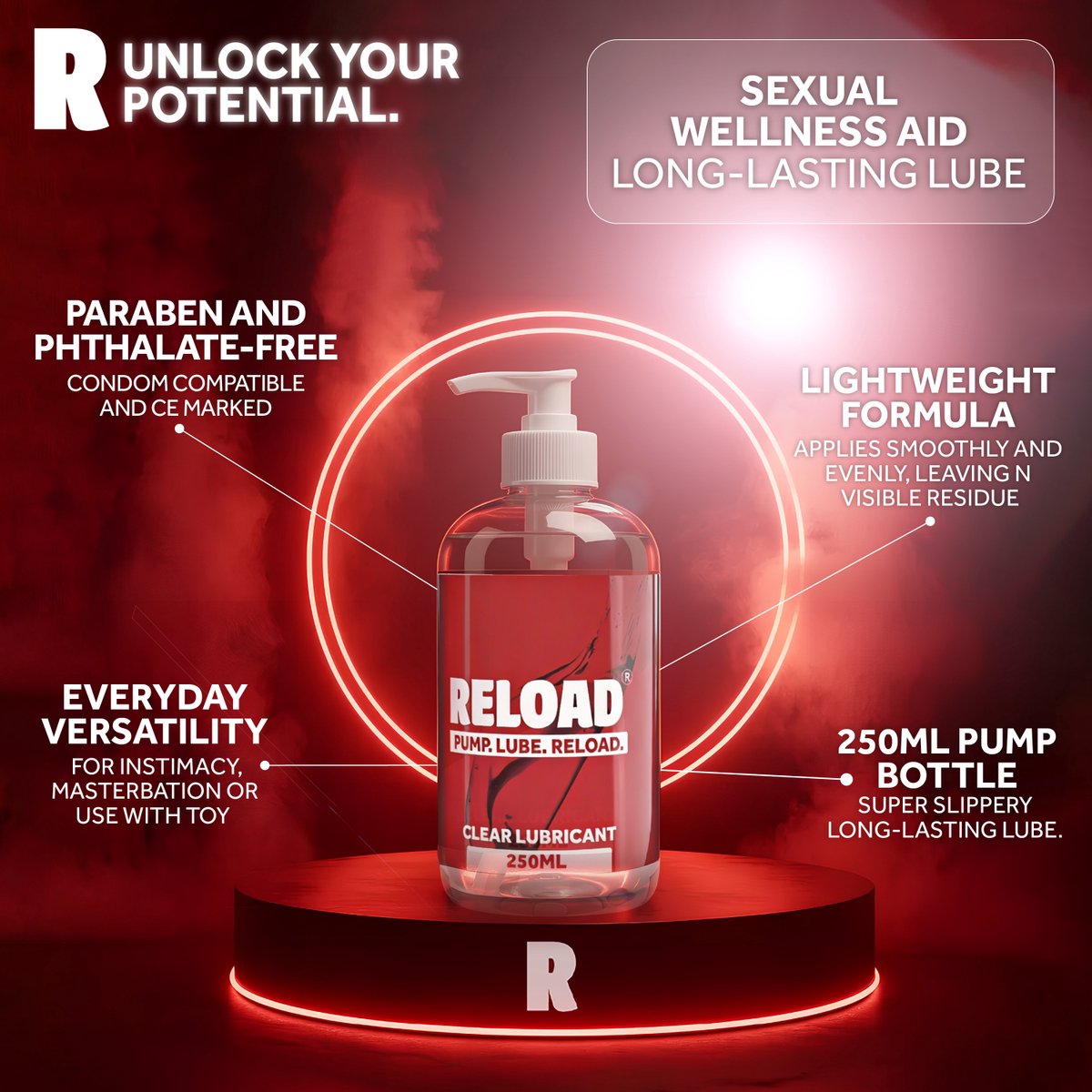 Reload «Clear Lubricant» Parabenfreies Gleitgel, 250ml Pumpspender (5)