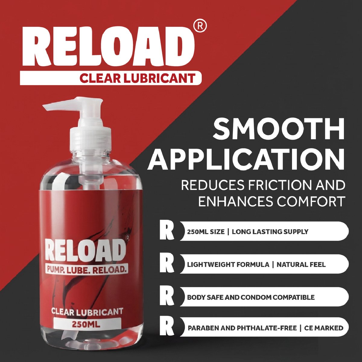 Reload «Clear Lubricant» Parabenfreies Gleitgel, 250ml Pumpspender (3)