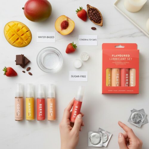 Lovingjoy «Flavoured Lubricant Set» 4x30ml Gleitgel, aromatisiert - mit vier verschiedenen Geschmackssorten, 100ml (15)