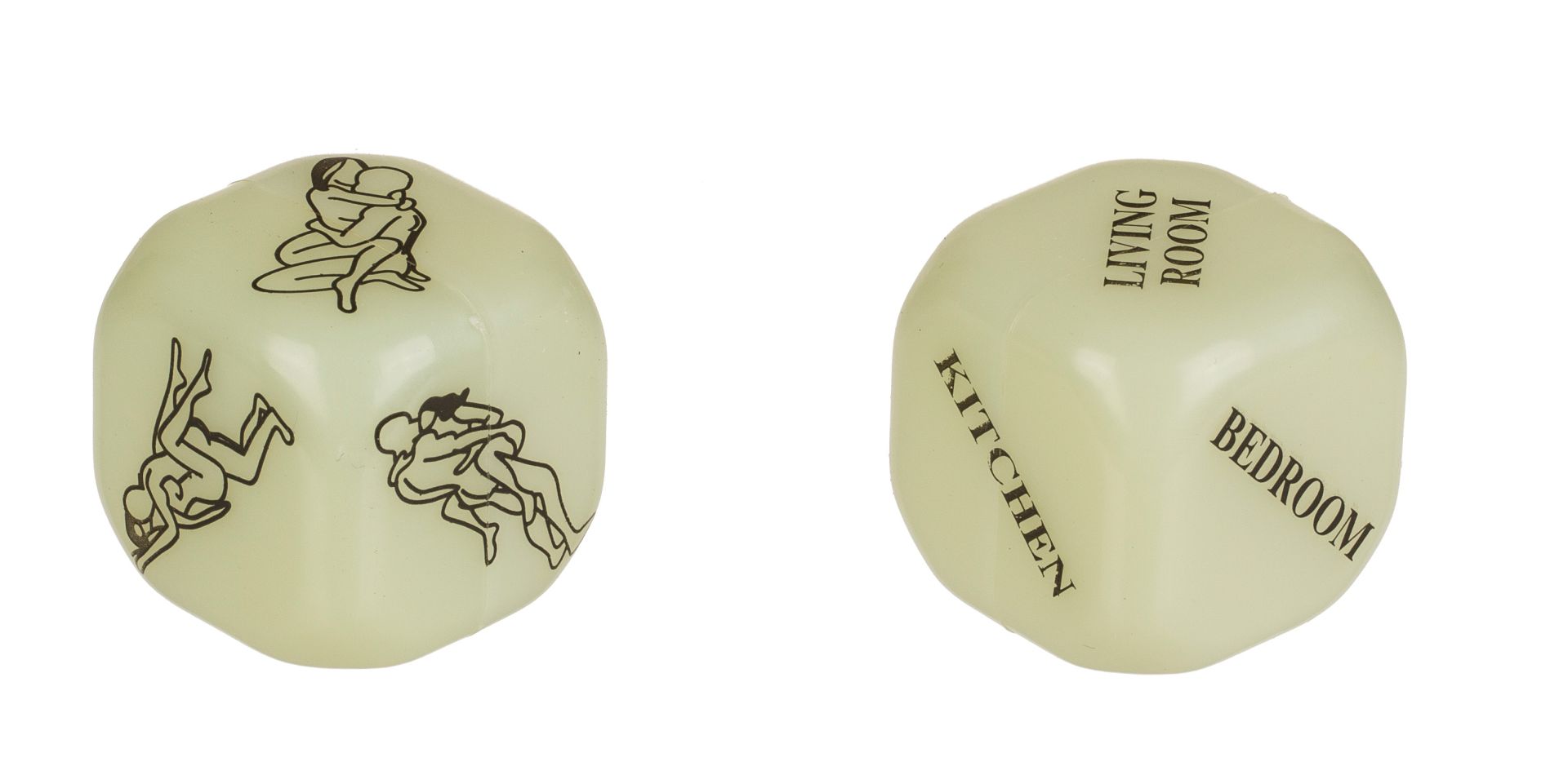 Out of the Blue «Sex Dice Kamasutra» 2 Würfel für erotische Spiele - leuchten im Dunkeln (6)