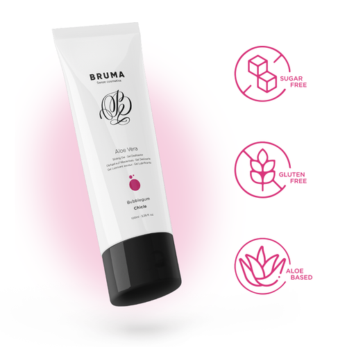 BRUMA «Chicle» Bubblegum, 100ml aromatisiertes Gleitgel mit Aloe Vera und Kaugummi-Geschmack (10)