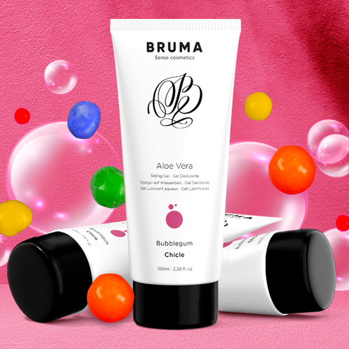 BRUMA «Chicle» Bubblegum, 100ml aromatisiertes Gleitgel mit Aloe Vera und Kaugummi-Geschmack (1)
