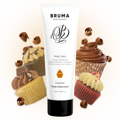 BRUMA «American Cake» Cupcake, 100ml aromatisiertes Gleitgel mit Aloe Vera und Kuchen-Geschmack (8)
