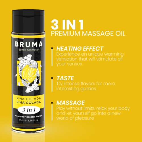 BRUMA «3 in 1 Pina Colada» 100ml wärmendes Massagegel mit Kaugummi-Geschmack (13)