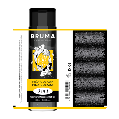 BRUMA «3 in 1 Pina Colada» 100ml wärmendes Massagegel mit Kaugummi-Geschmack (12)