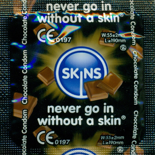 Skins «Chocolate» 12 condoms with sweet chocolate flavour - without latex smell