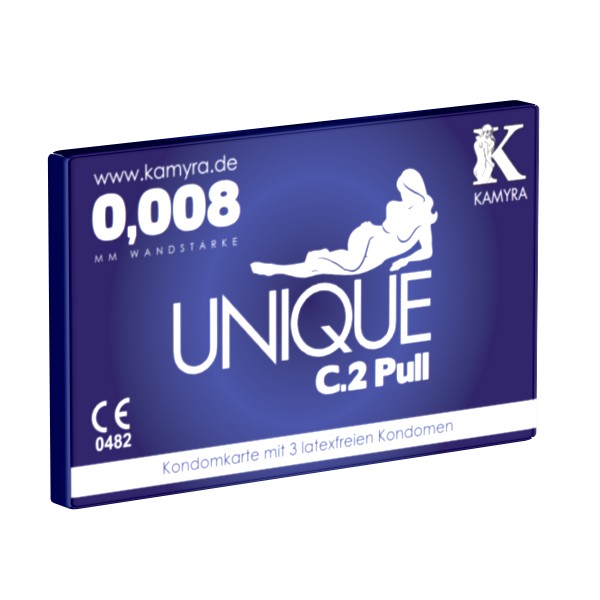 Kamyra «Unique C.2 Pull» Box - 24 condom cards with in total 72 latex free condoms