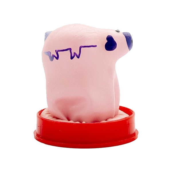 Novelty condom with figure «Pig» 1 piece, hand painted