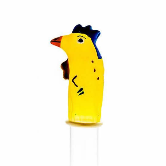 Novelty condom with figure «Rooster» 1 piece, hand painted