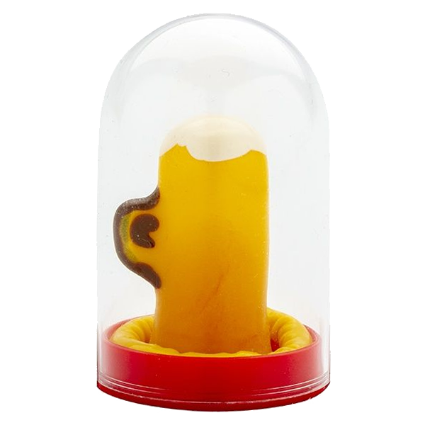 Novelty condom with figure «Beer» 1 piece, hand painted