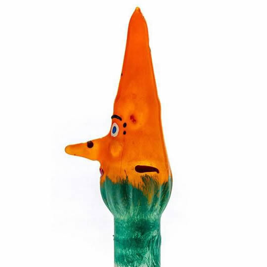XL novelty condom with figure «Carrot», 1 piece, hand-painted
