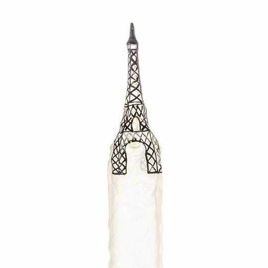 XL novelty condom with figure «Eiffel Tower», 1 piece, hand-painted