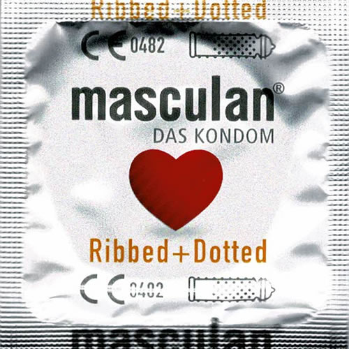 Masculan «Typ 3» (ribbed/dotted) 3 gerippt-genoppte Kondome für mehr Gefühl