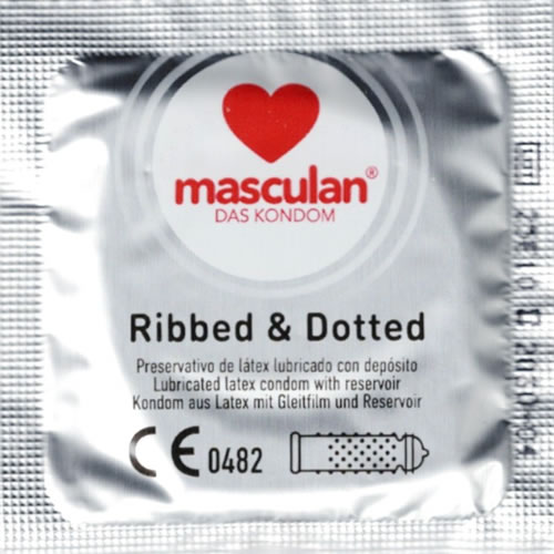 Masculan «Typ 3» (ribbed/dotted) 3 gerippt-genoppte Kondome für mehr Gefühl