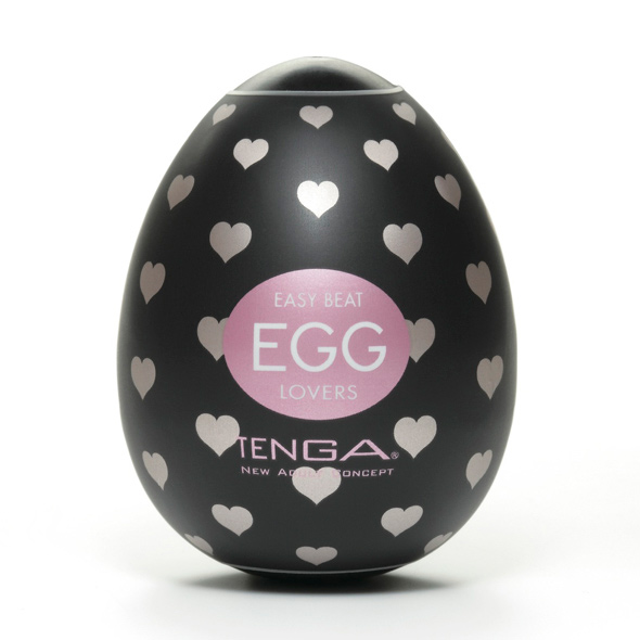 Tenga Egg «Lovers» disposable masturbator with stimulating structure (heart-shaped dots) - special edition for couples