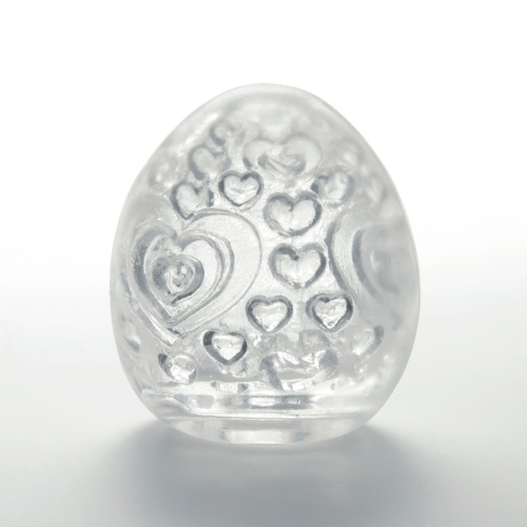 Tenga Egg «Lovers» disposable masturbator with stimulating structure (heart-shaped dots) - special edition for couples