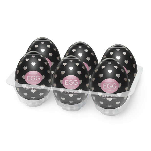 Tenga Egg Sixpack «Lovers» 6 disposable masturbators with stimulating structure (heart-shaped dots) - special edition for couples