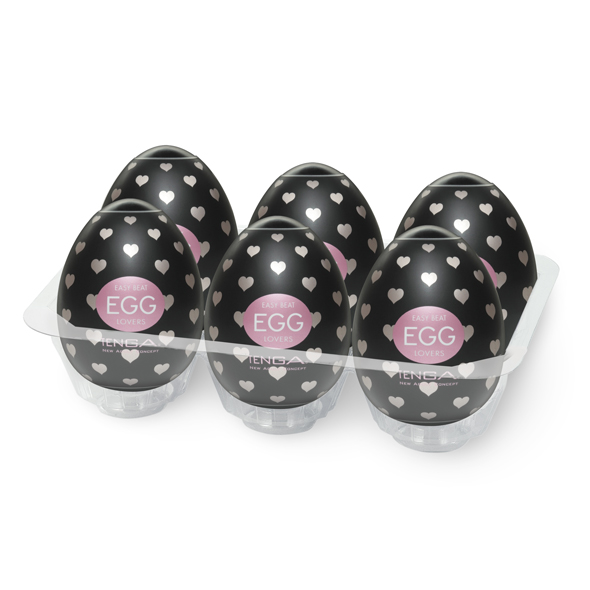 Tenga Egg Sixpack «Lovers» Einmal-Masturbatoren für Paare - mit Herz-Struktur, 6 Stück