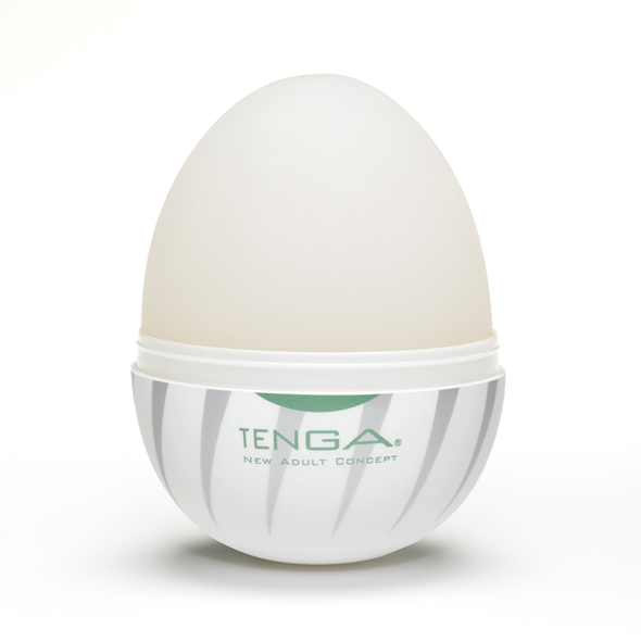 Tenga Egg «Thunder» hard boiled, disposable masturbator with stimulating structure (jagged ribs)