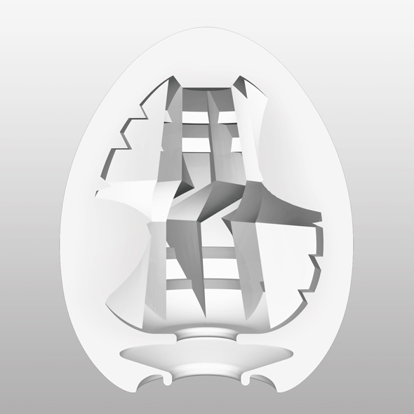 Tenga Egg «Thunder» hard boiled, disposable masturbator with stimulating structure (jagged ribs)