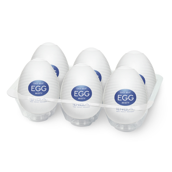 Tenga Egg Sixpack «Misty» hard boiled, 6 disposable masturbators with stimulating structure (small dots)