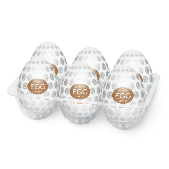 Tenga Egg Sixpack «Crater» Einmal-Masturbatoren mit stimulierender Struktur (Riesen-Noppen), 6 Stück