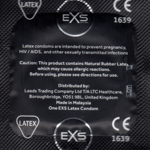 EXS «Ribbed & Dotted» 100 stimulating condoms with 3-in-1 effect, bulk pack