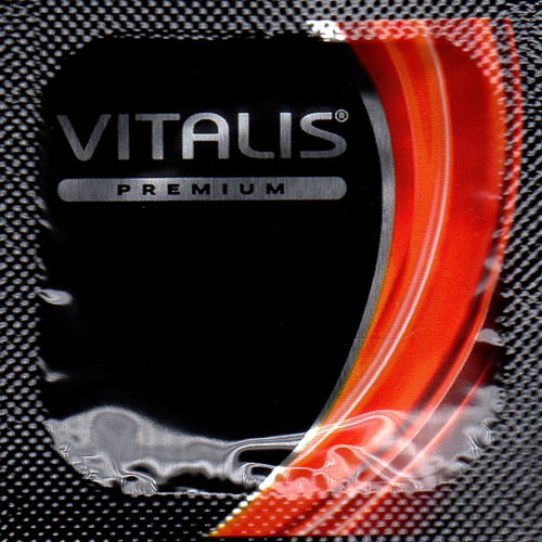 Vitalis PREMIUM «Strawberry» 100 red condoms for oral sex - with strawberry flavor, bulk pack