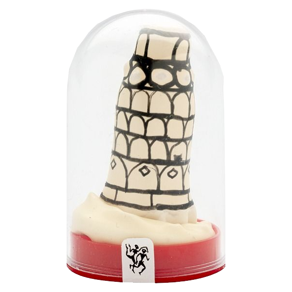 Scherzkondom mit Figur «Schiefer Turm von Pisa» 1 Stück, handbemalt