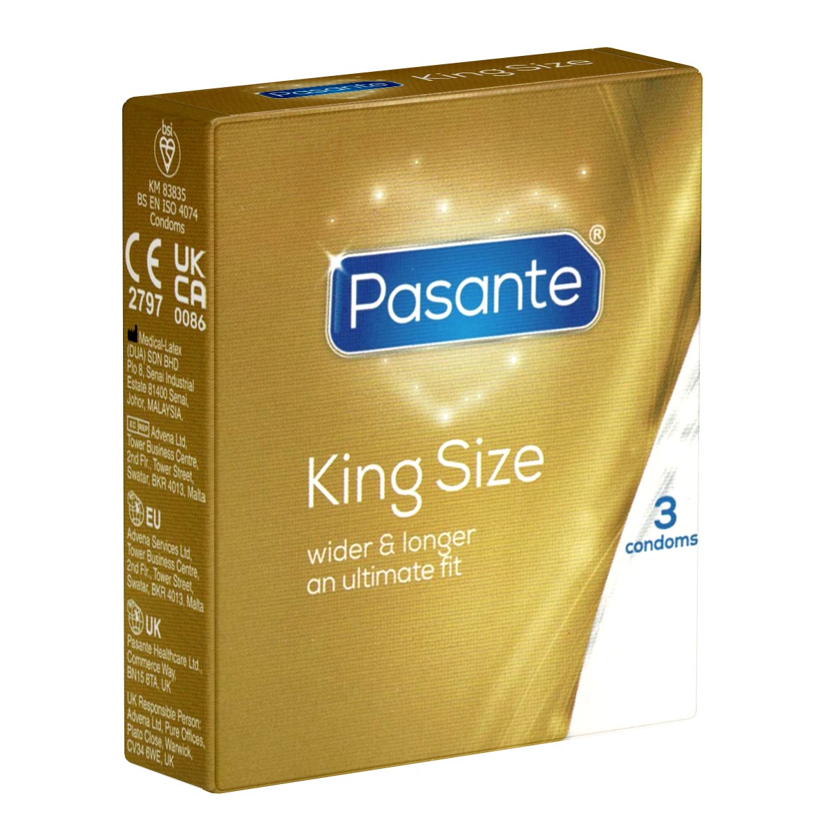 Pasante «King Size» (Vorteilspack!) 12x3 extra große XXL-Kondome für Männer, die mehr Platz brauchen