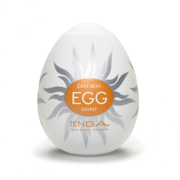 Tenga Egg «Shiny» hard boiled, disposable masturbator with stimulating structure (sun-shaped ribs))