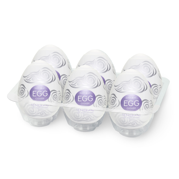 Tenga Egg Sixpack «Cloudy» Einmal-Masturbatoren mit stimulierender Struktur (Rillen im Wolken-Design), 6 Stück